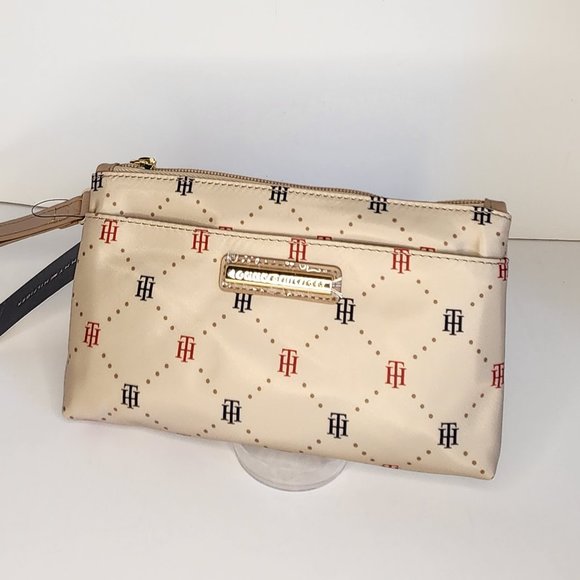 Tommy Hilfiger Tan Cosmetics Bag, Wristlet, Clutch, Small Bag - NWT - Picture 1 of 5